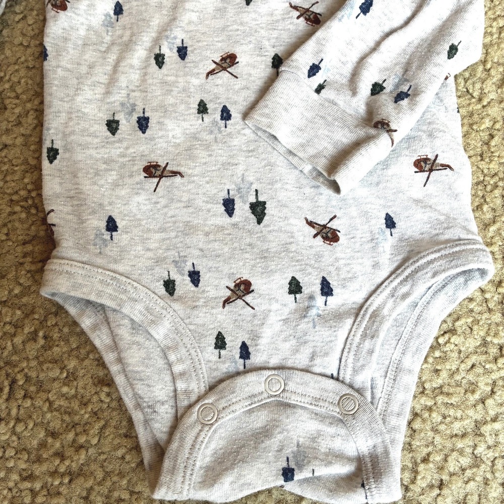 Carters 3 Piece 24 Months Set Fall Vest Pants Bodysuit Outdoor Adventure Trees - Picture 4 of 4